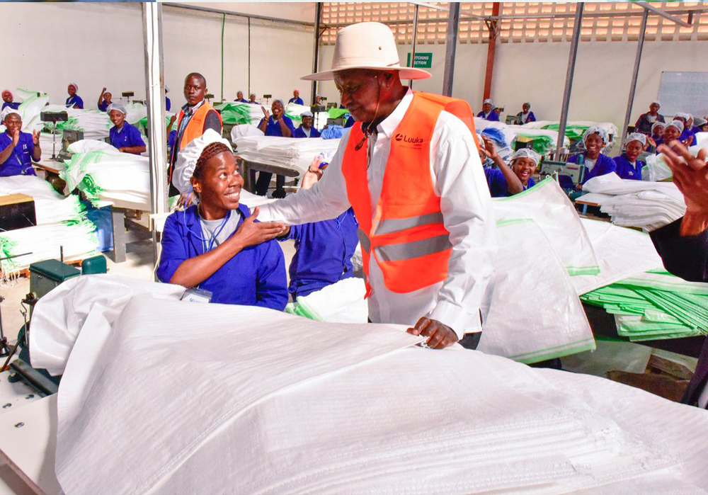 President Museveni opening factory